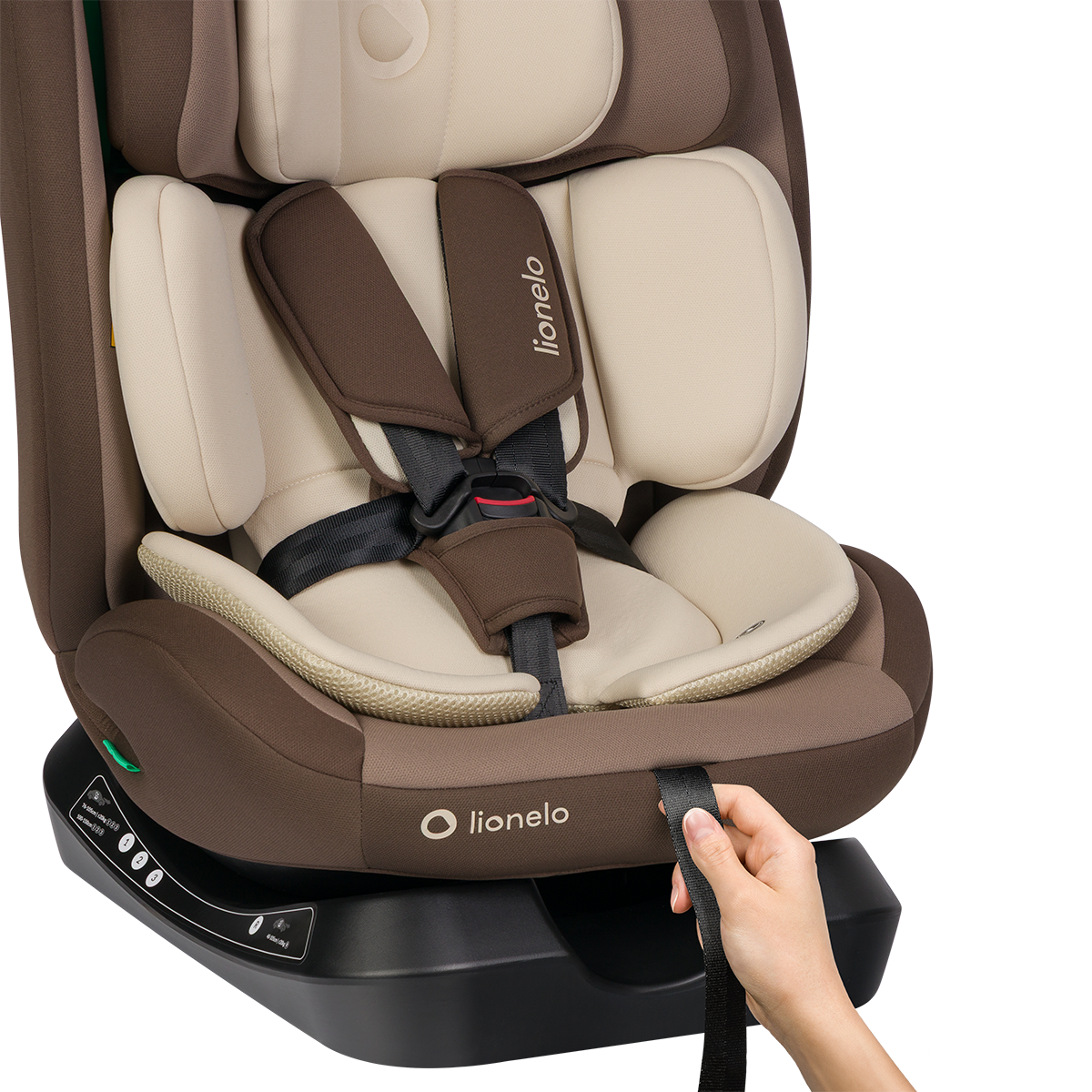 i-Size convertible car seat product view 10 Lionelo Aart i-Size Beige Chocolate