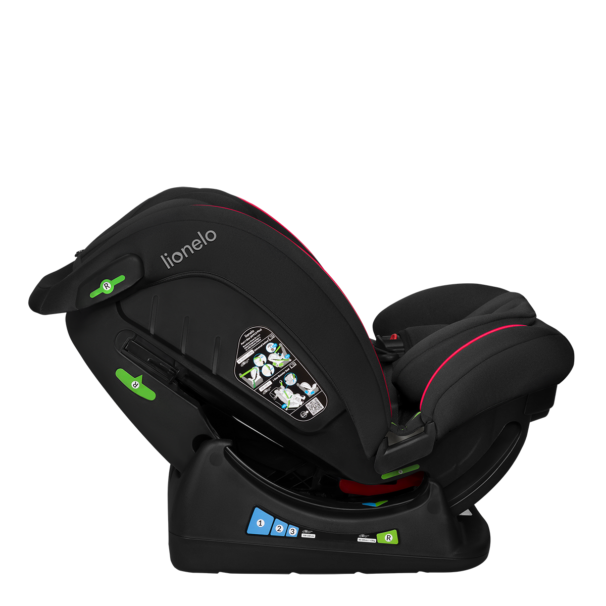 i-Size convertible car seat product view 8 Lionelo Aart i-Size Black Carbon Red