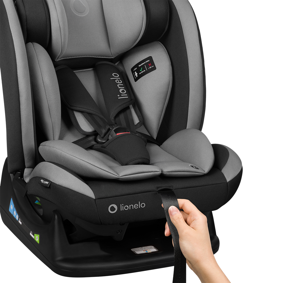 i-Size convertible car seat product view 10 Lionelo Aart i-Size Grey Graphite