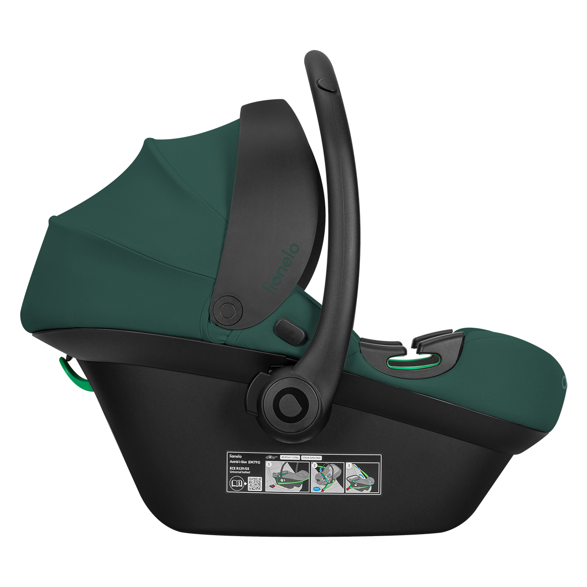 i-Size infant car seat product view 5 Lionelo Astrid i-Size Green Forest