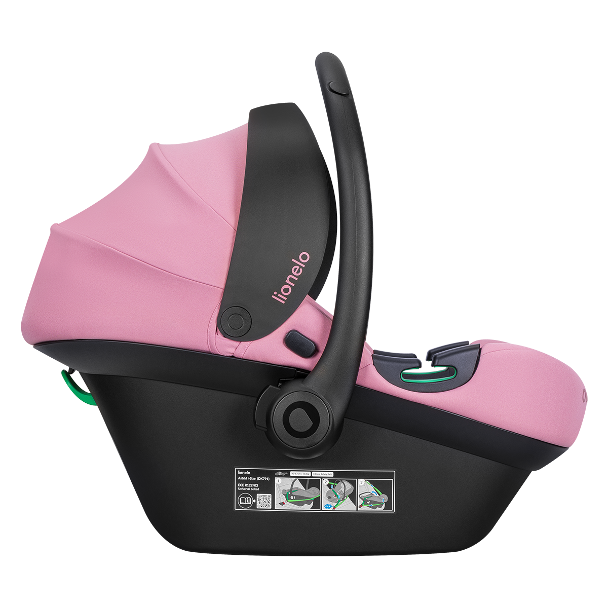 i-Size infant car seat product view 5 Lionelo Astrid i-Size Pink Coral