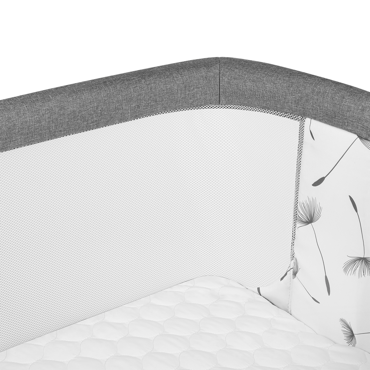 bedside crib product view 6 Lionelo Aurora Grey Concrete