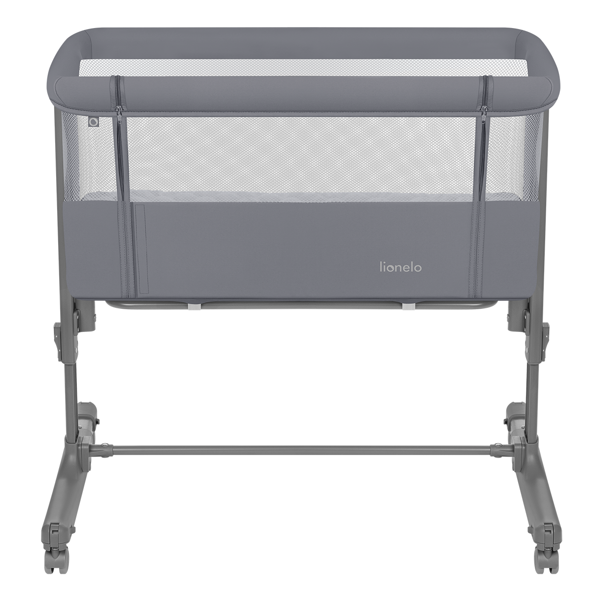 bedside crib product view 3 Lionelo Aurora Grey Monument