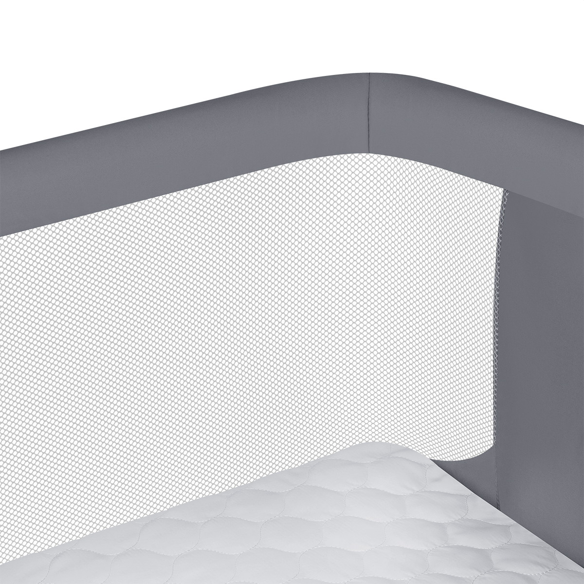 bedside crib product view 6 Lionelo Aurora Grey Monument