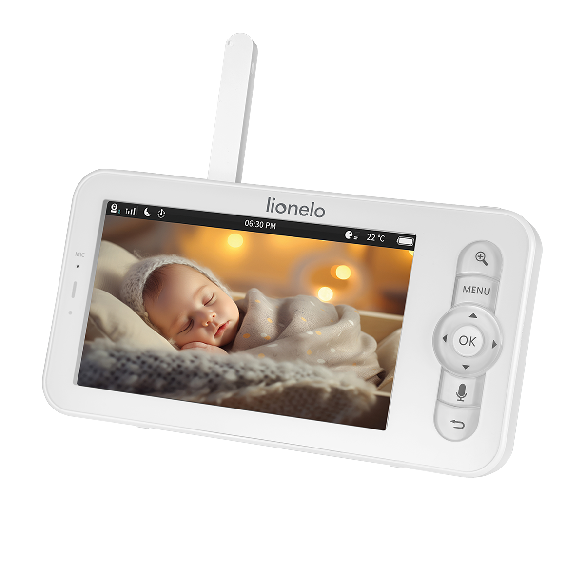 baby monitor product view 5 Lionelo Babyline 9.2 AI White