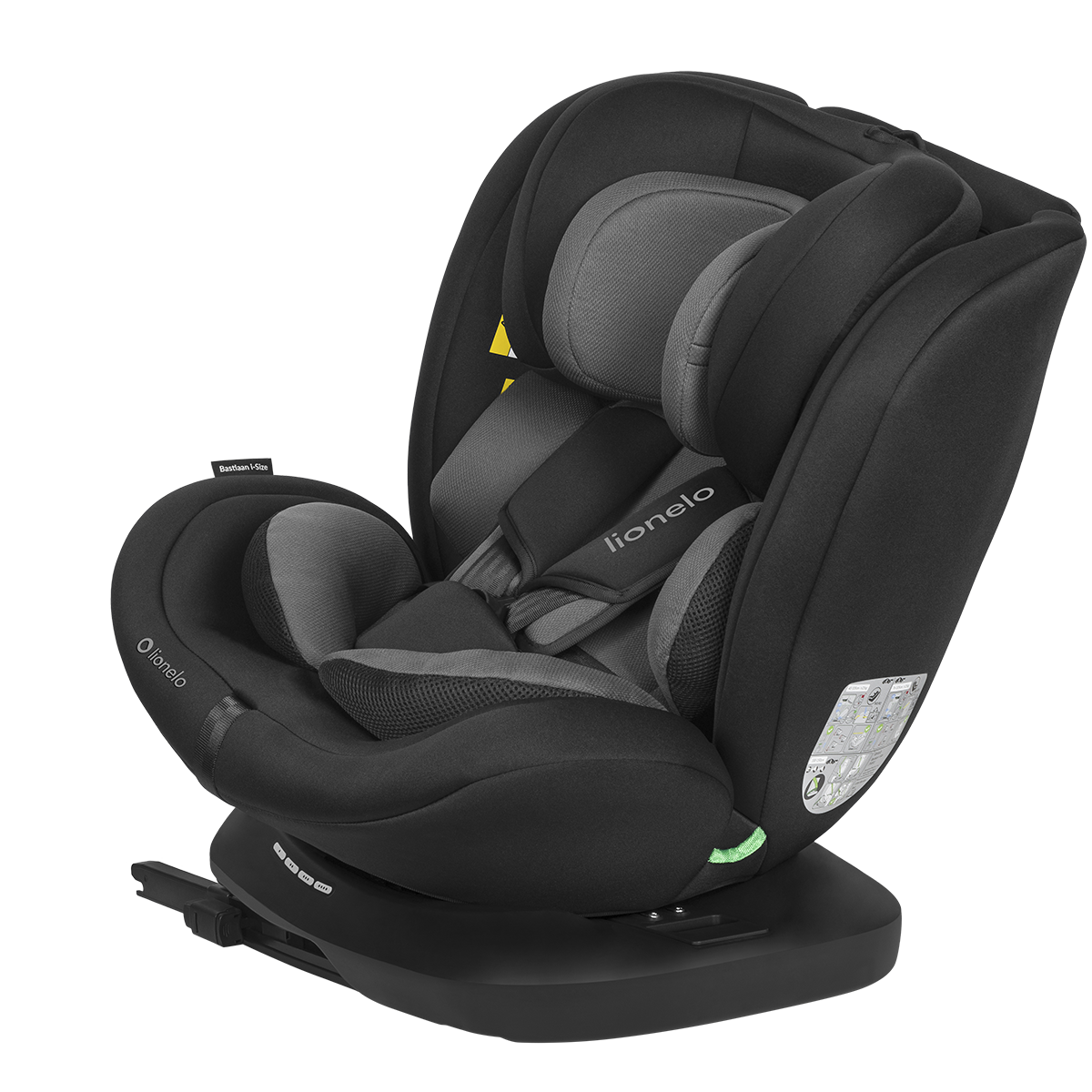 i-Size convertible car seat product view 2 Lionelo Bastiaan i-Size Black Grey