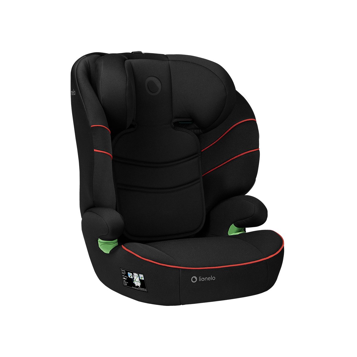 i-Size booster car seat Lionelo Lars i-Size Sporty Black Red