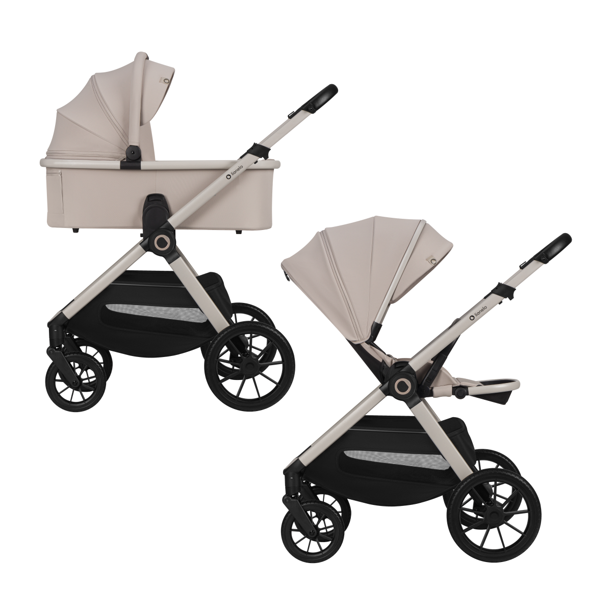 2-in-1 stroller with carrycot and stroller seat Lionelo Layla 2-in-1 Beige Sand