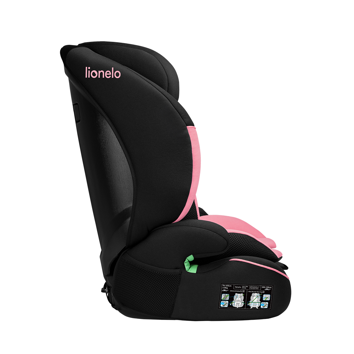 i-Size convertible car seat product view 5 Lionelo Levi i-Size Pink Baby