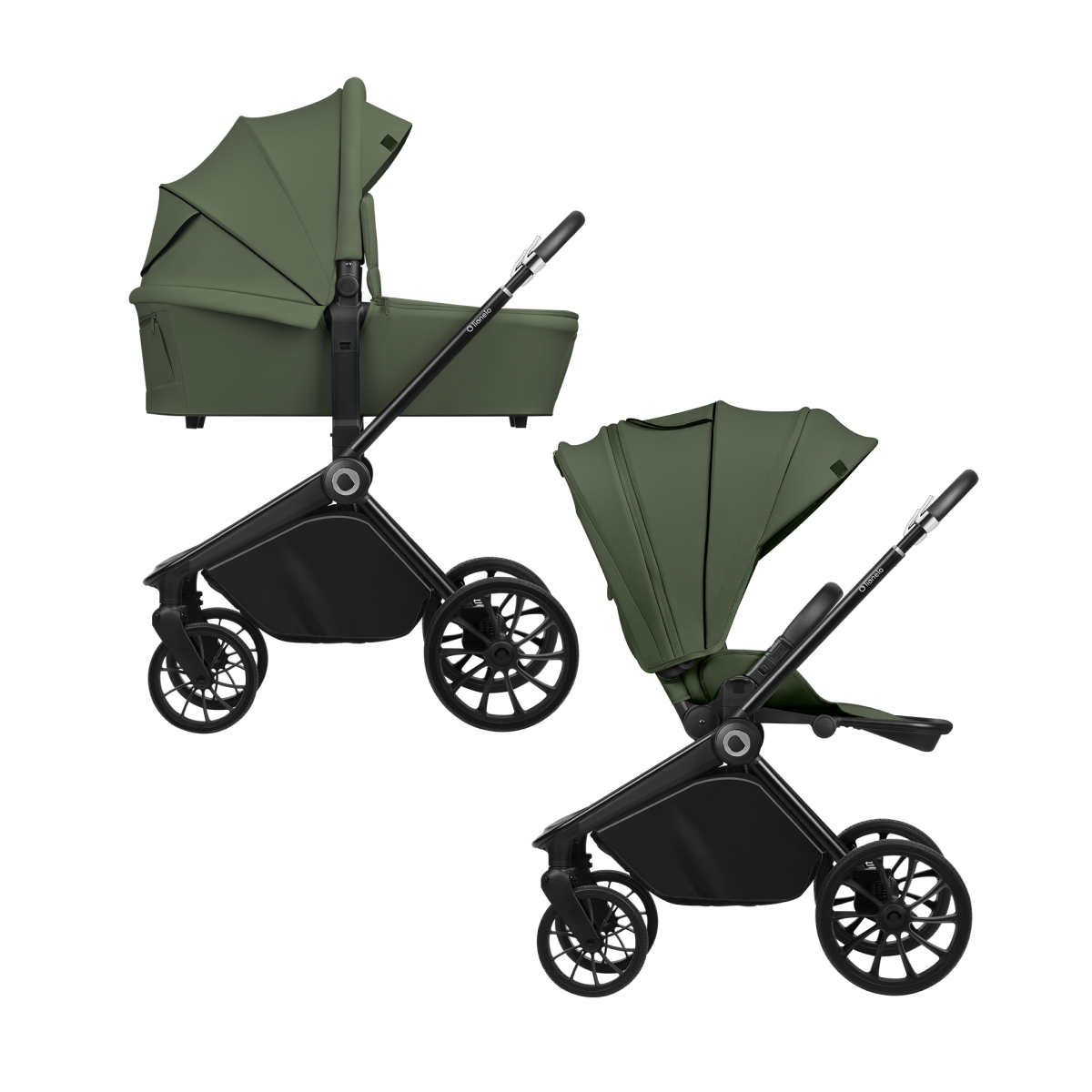 2-in-1 stroller with carrycot and stroller seat Lionelo Mika Plus 2-in-1 Green Olive