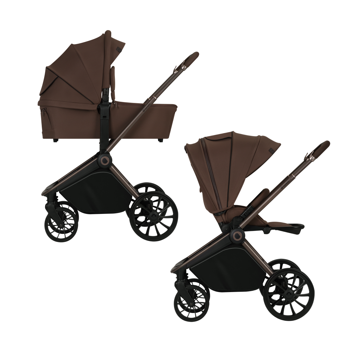 2-in-1 stroller with carrycot and stroller seat Lionelo Mika Plus 2-in-1 Mocha Mousse