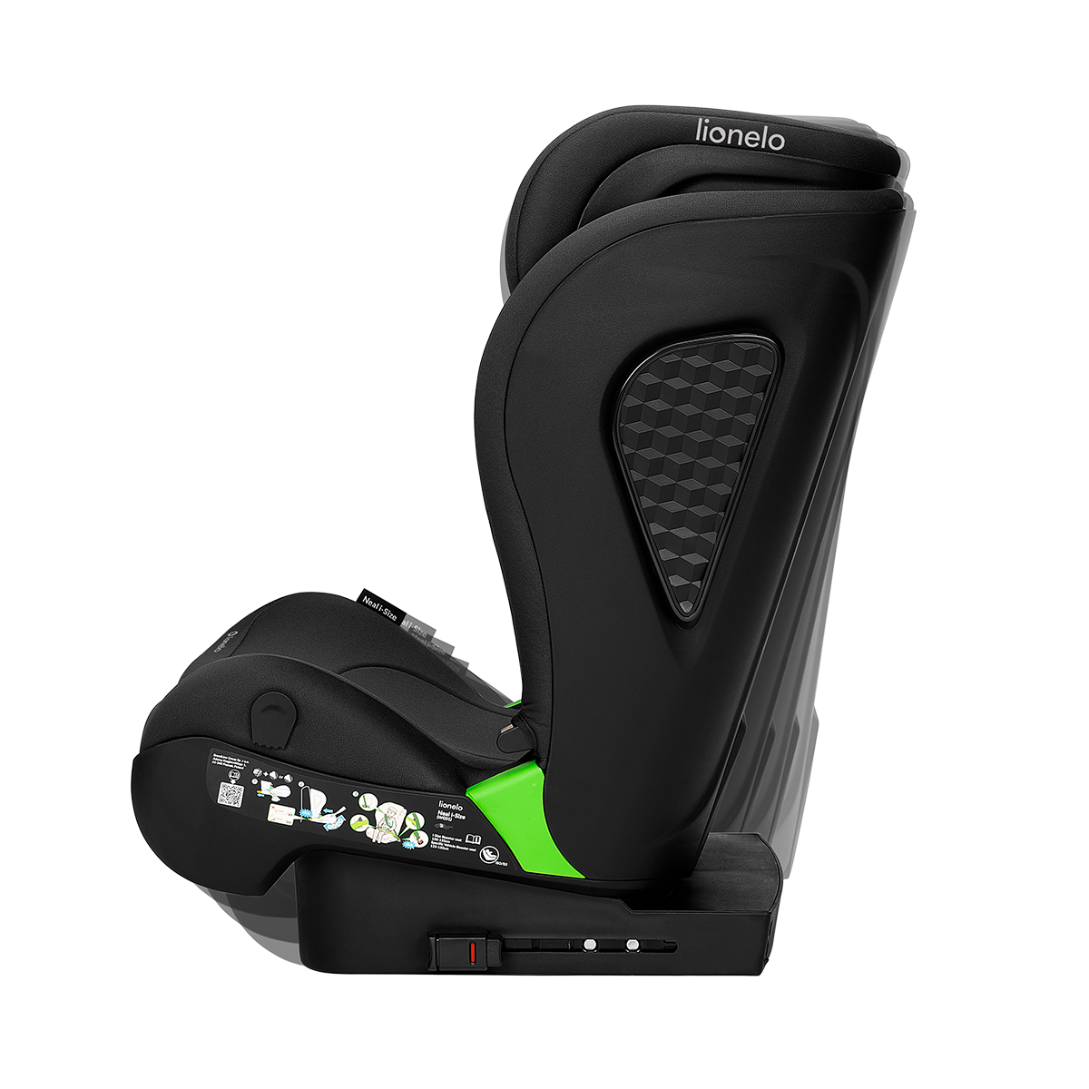 i-Size booster car seat product view 7 Lionelo Neal i-Size Black Carbon
