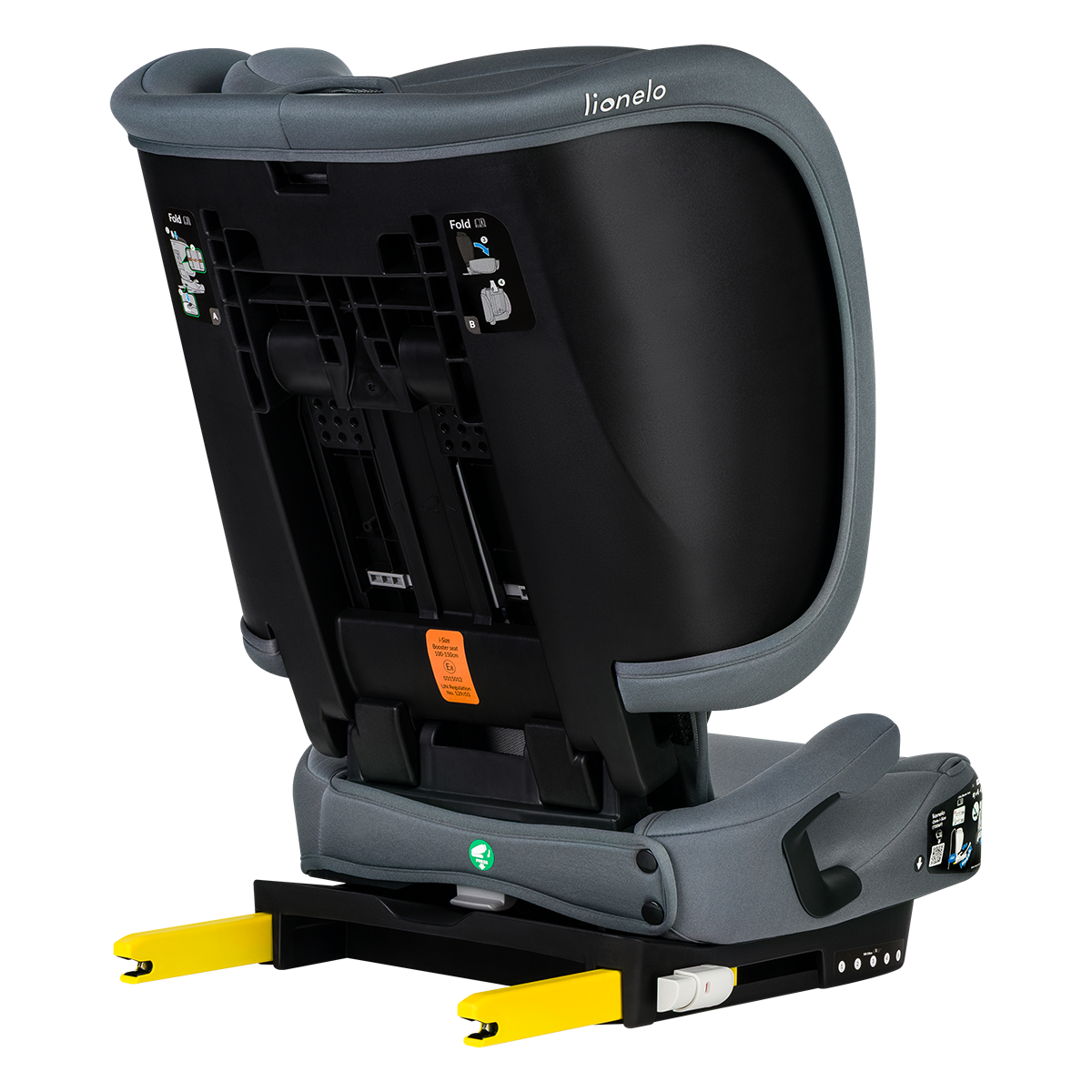 i-Size booster car seat product view 3 Lionelo Orin i-Size Grey Graphite