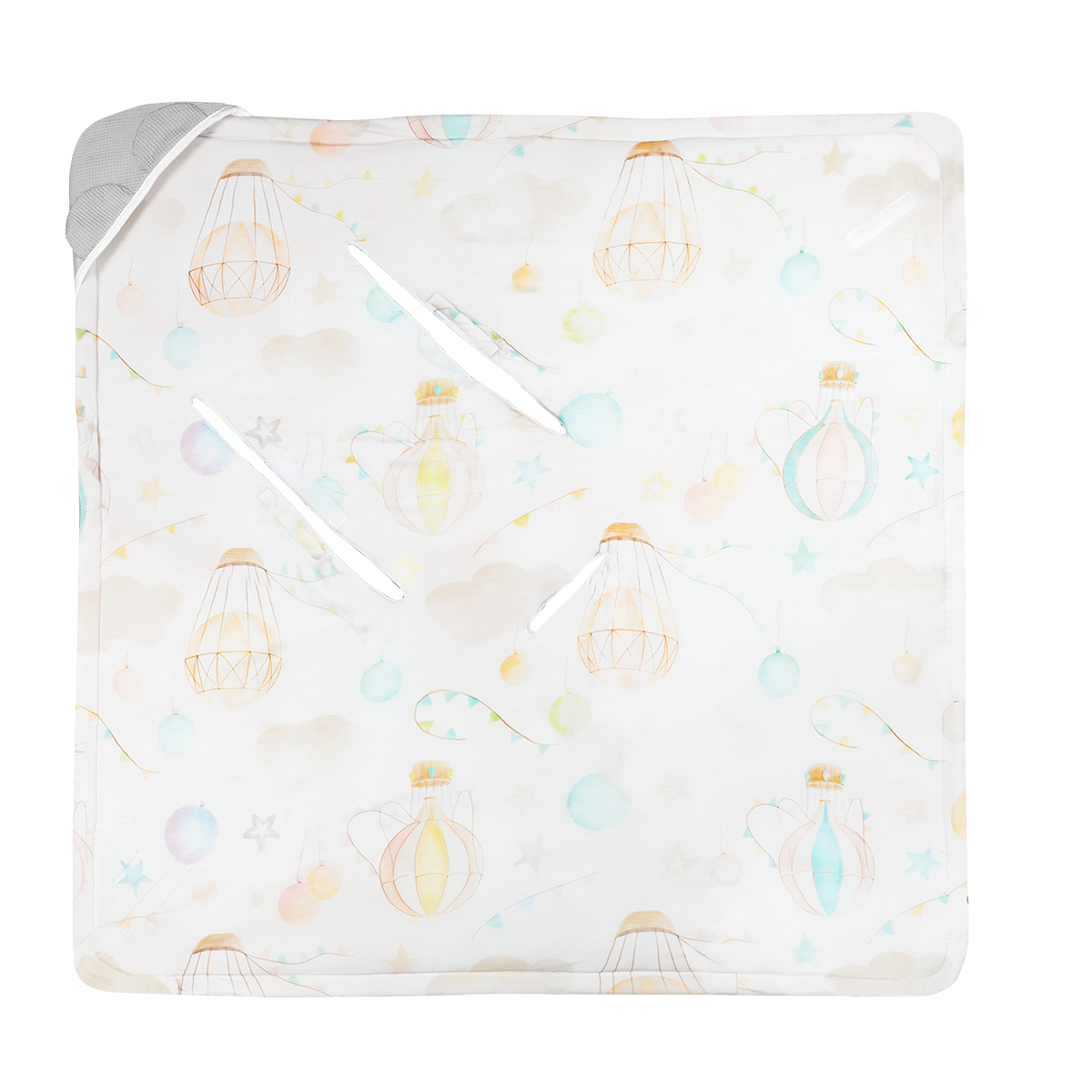 baby swaddle product view 3 Lionelo Travel Swaddle Blanket Grey Balloon