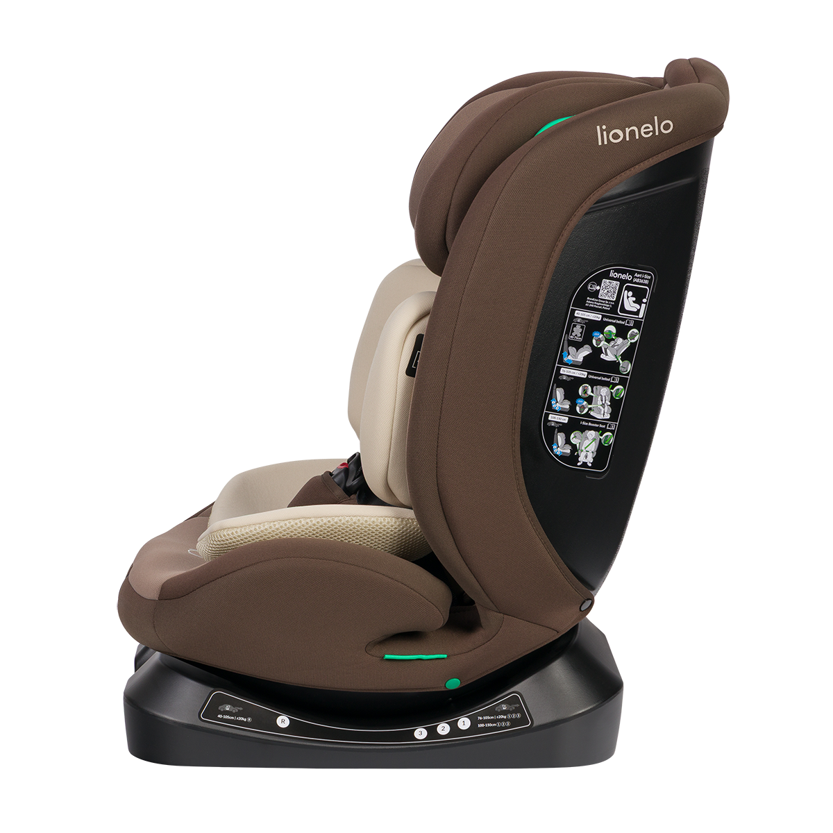 i-Size convertible car seat product view 7 Lionelo Aart i-Size Beige Chocolate