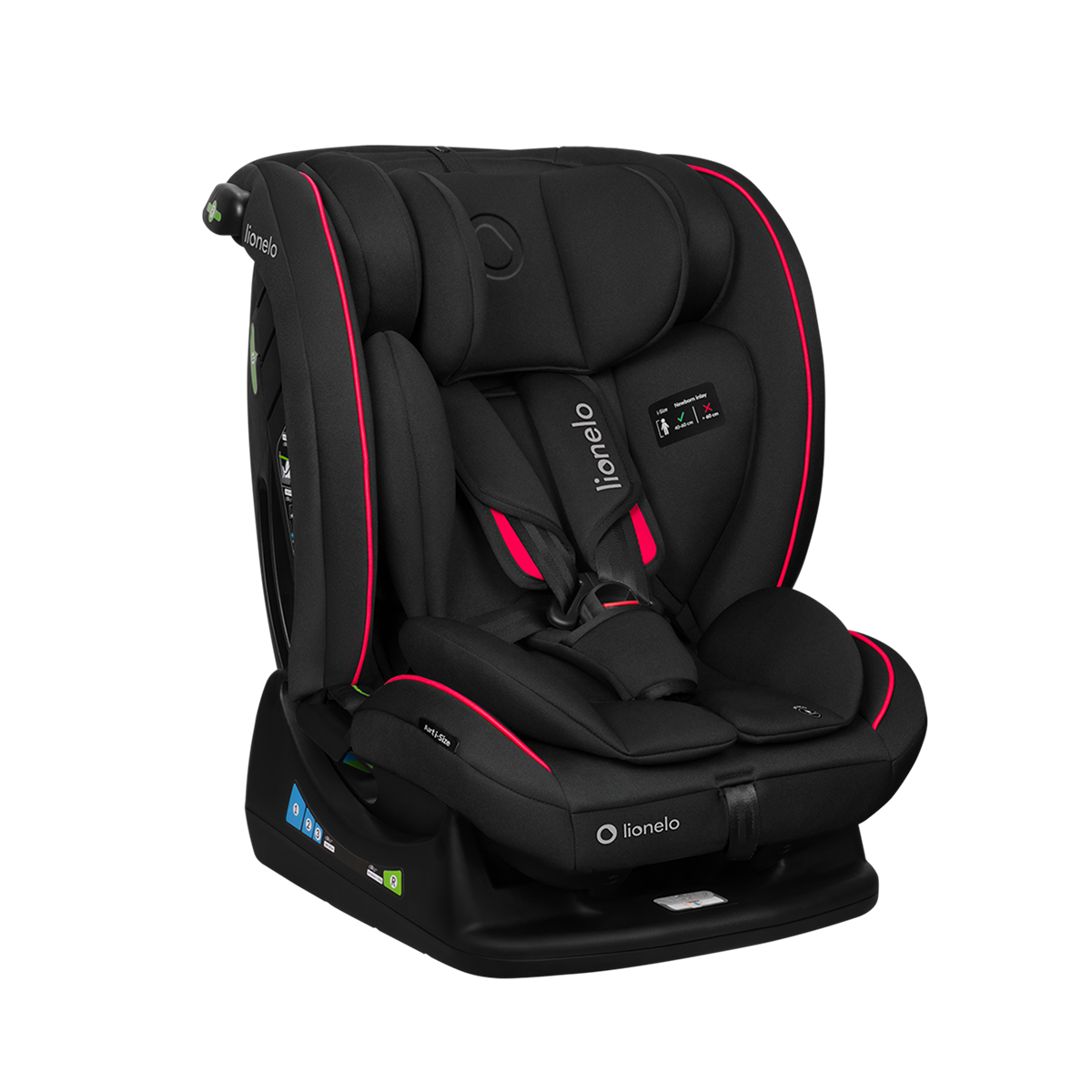 i-Size convertible car seat Lionelo Aart i-Size Black Carbon Red