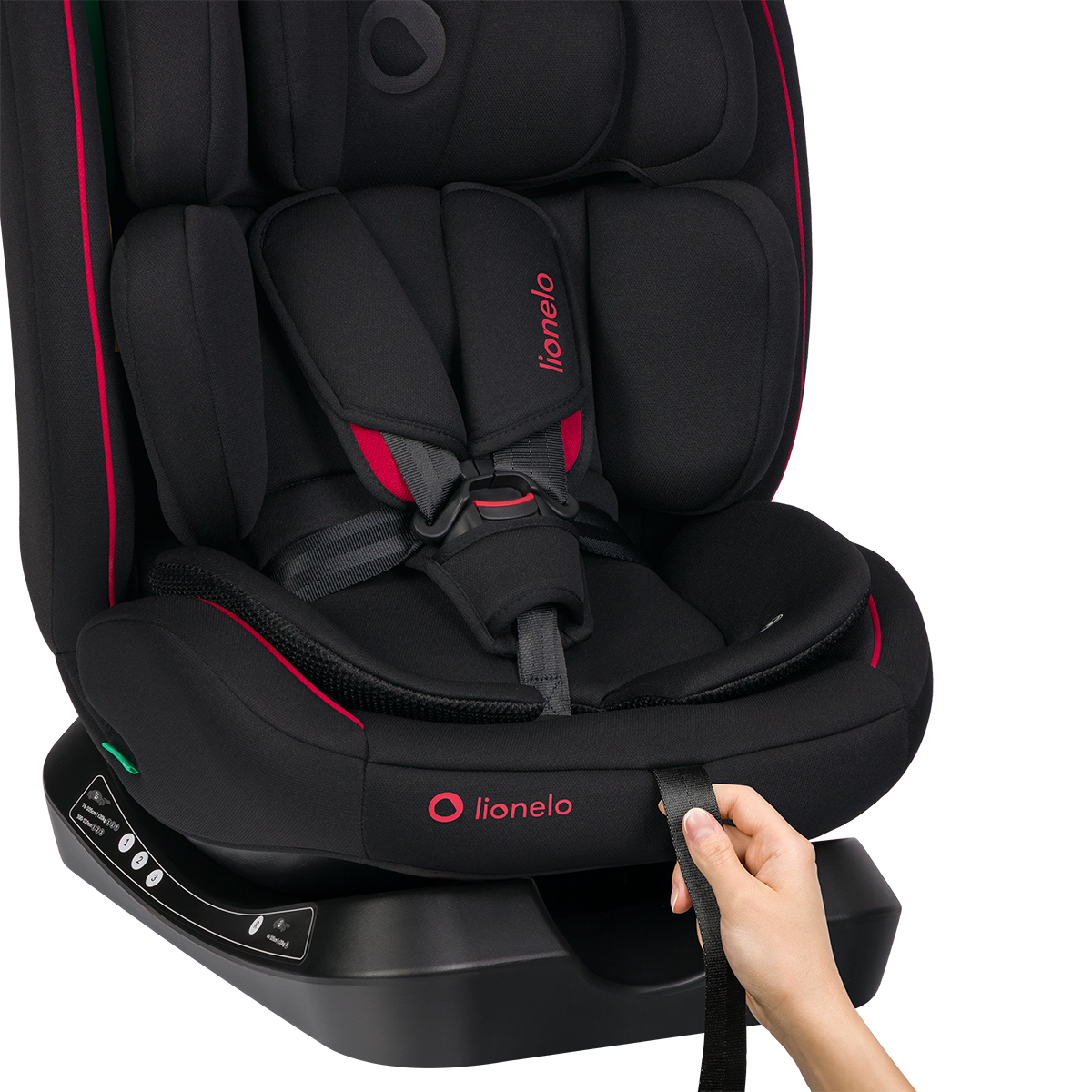 i-Size convertible car seat product view 10 Lionelo Aart i-Size Black Red