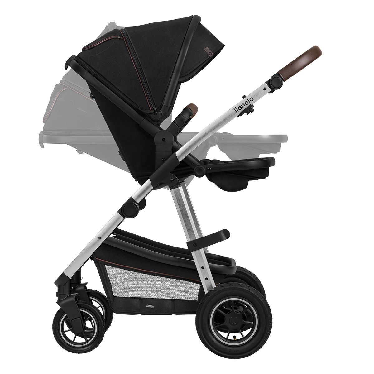 3-in-1 stroller product view 6 Lionelo Amber 3-in-1 Black Silver