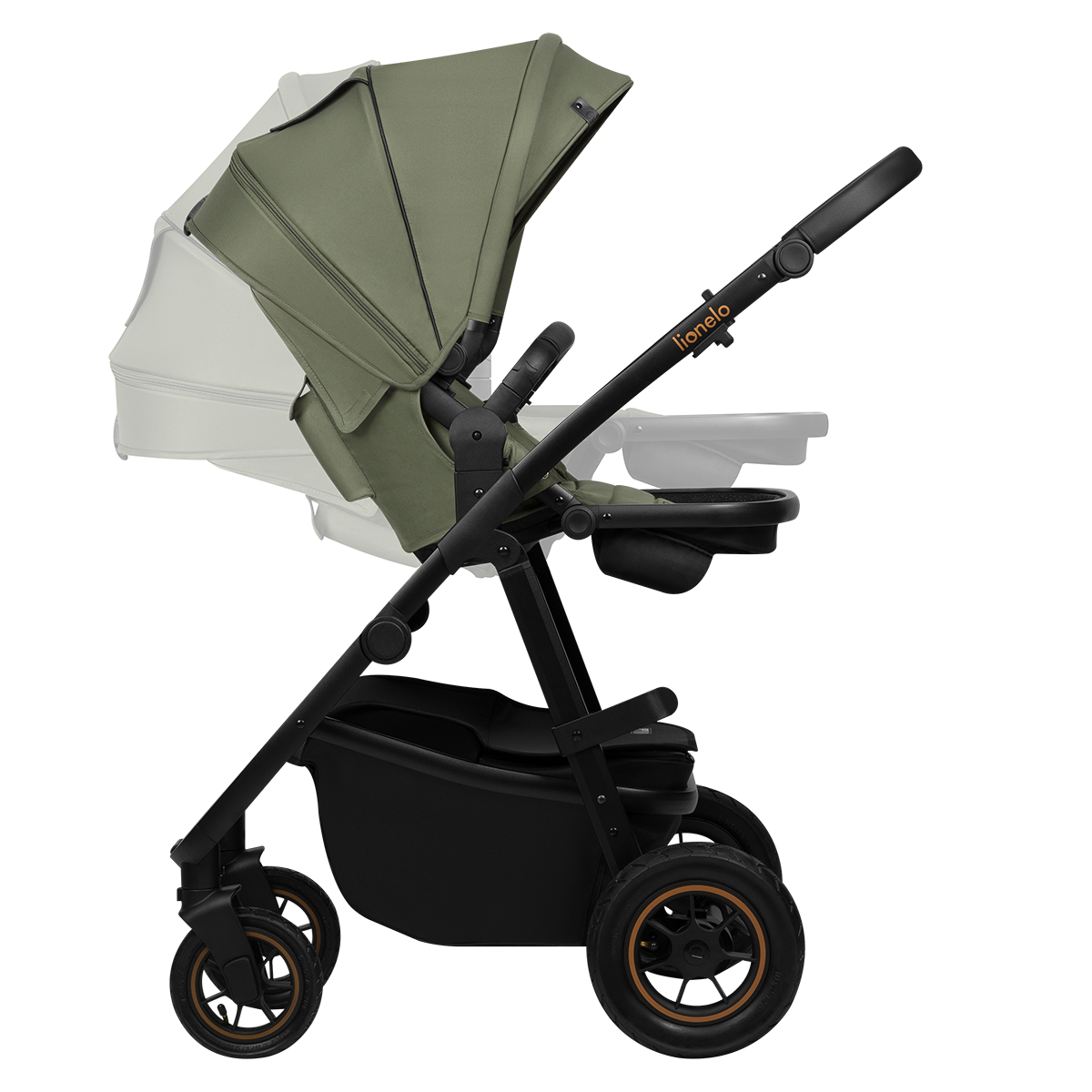 3-in-1 stroller product view 3 Lionelo Amber Plus 3-in-1 Green Forest