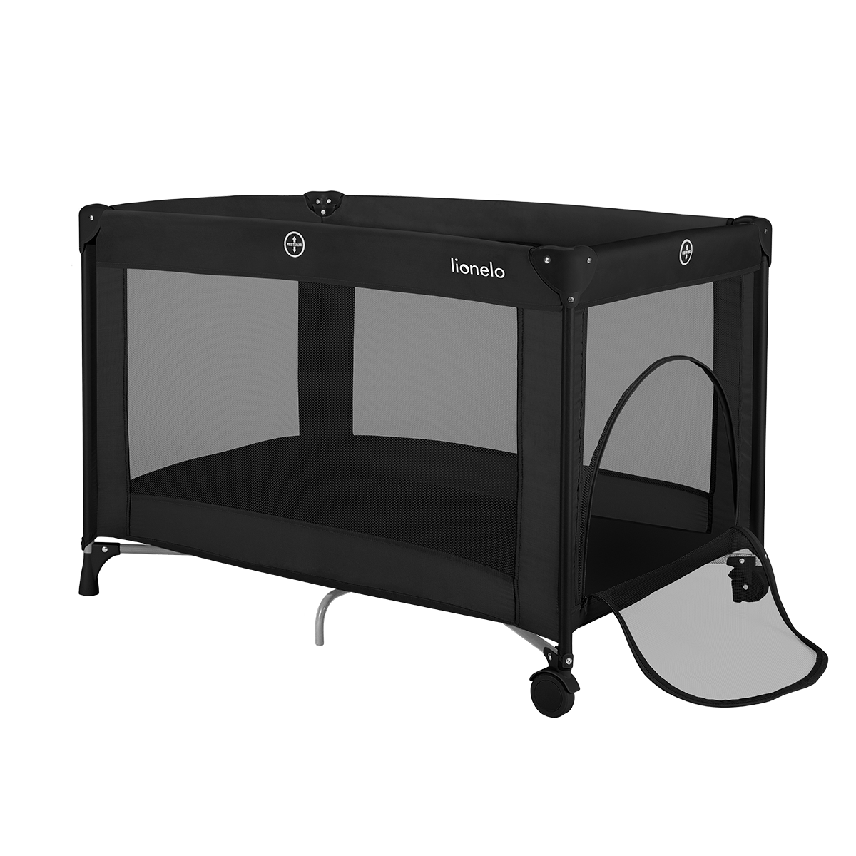 baby cot product view 4 Lionelo Amelie Black Carbon