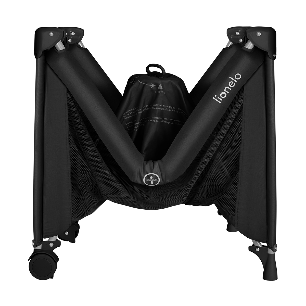 baby cot product view 7 Lionelo Amelie Black Carbon