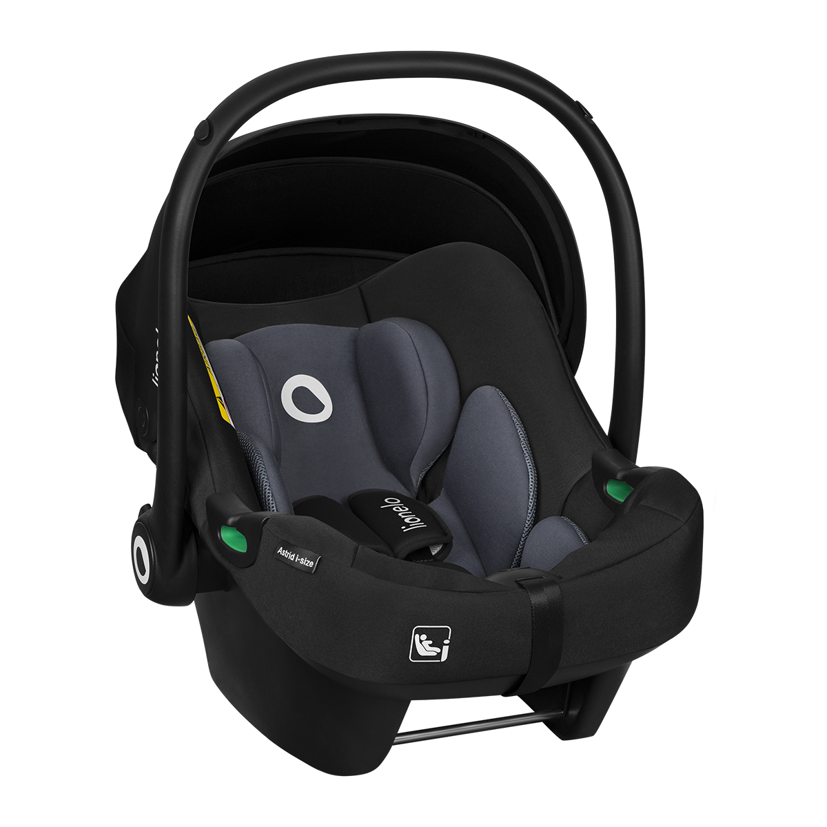 i-Size infant car seat product view 3 Lionelo Astrid i-Size Black Grey