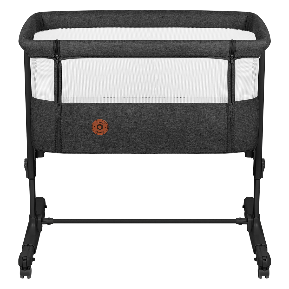 bedside crib product view 3 Lionelo Aurora Grey Graphite
