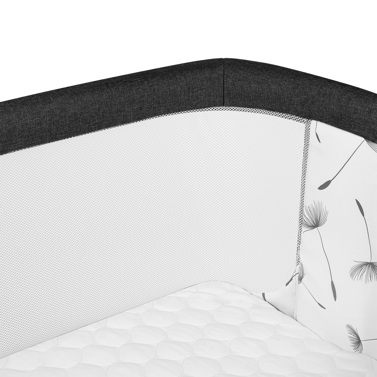 bedside crib product view 6 Lionelo Aurora Grey Graphite