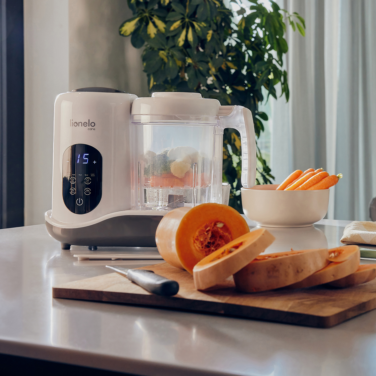 baby feeding appliance product view 4 Lionelo BabyMenu White Natural Grey