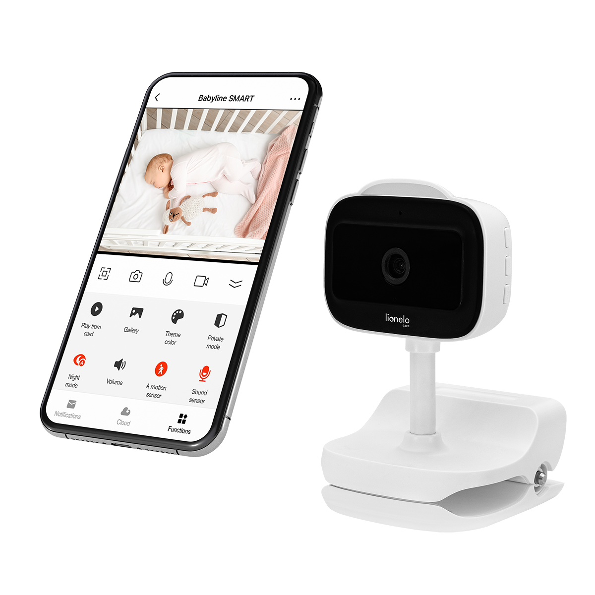 baby monitor product view 2 Lionelo Babyline Go White Natural