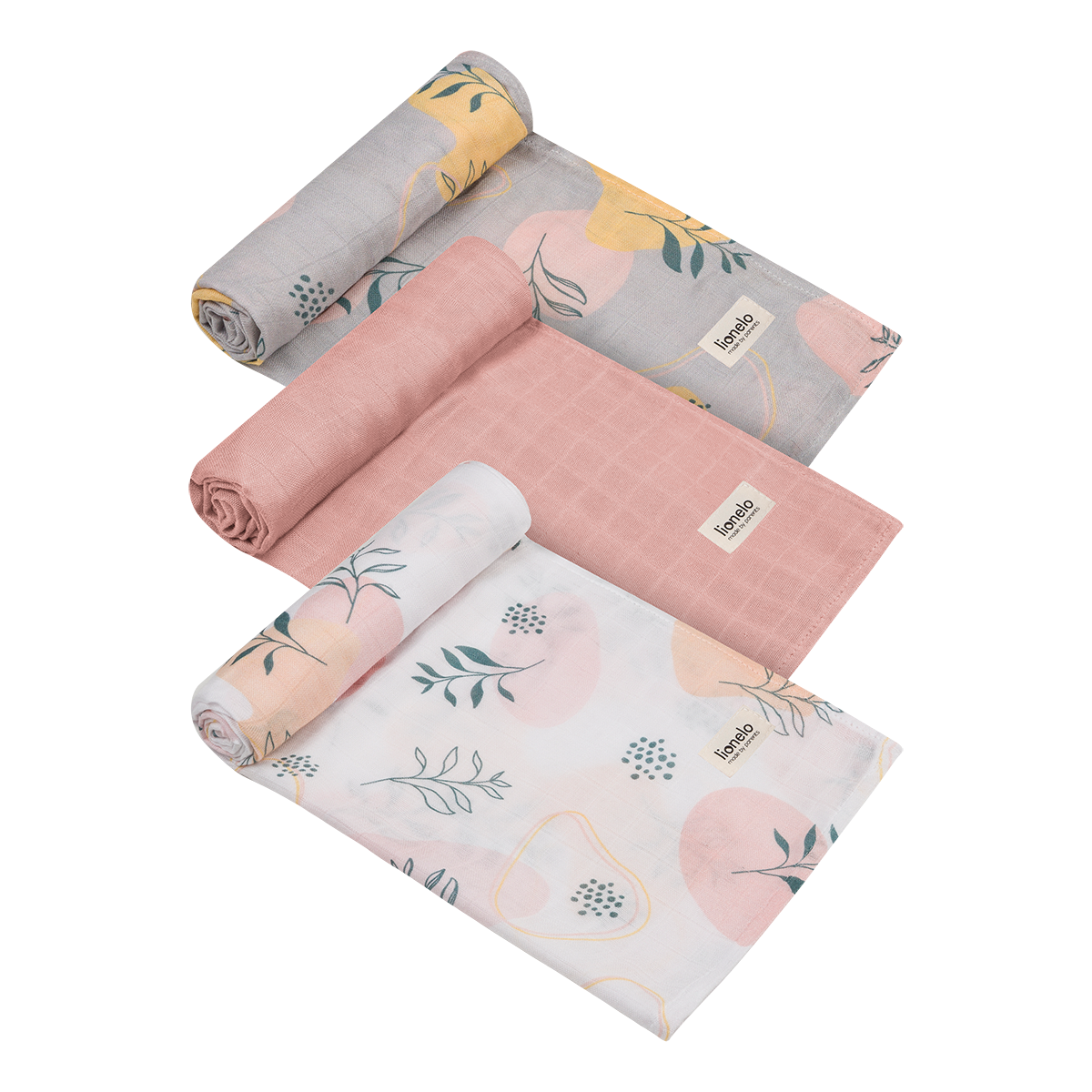 burp cloth set product view 3 Lionelo Bamboo Set Leaf