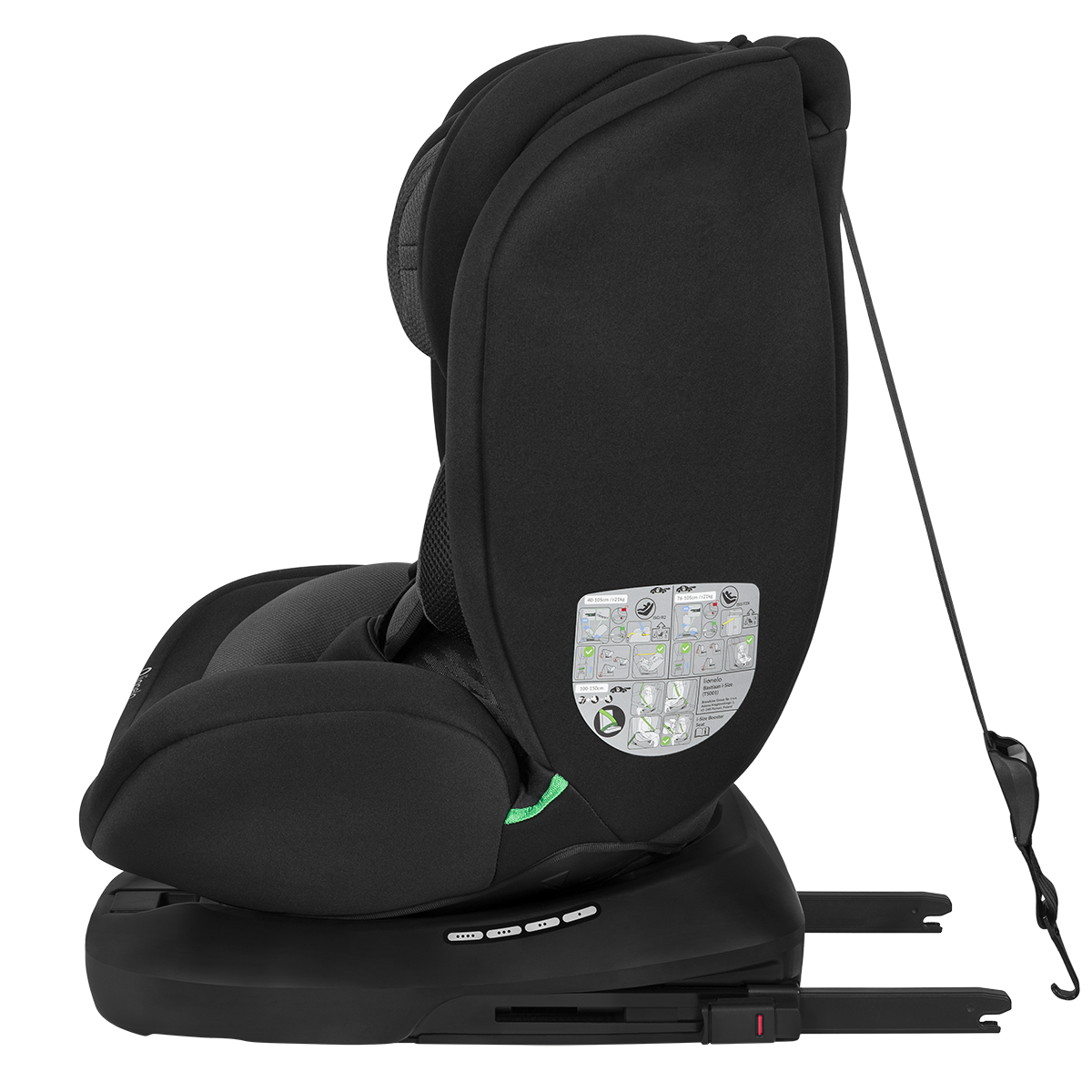 i-Size convertible car seat product view 5 Lionelo Bastiaan i-Size Black Grey