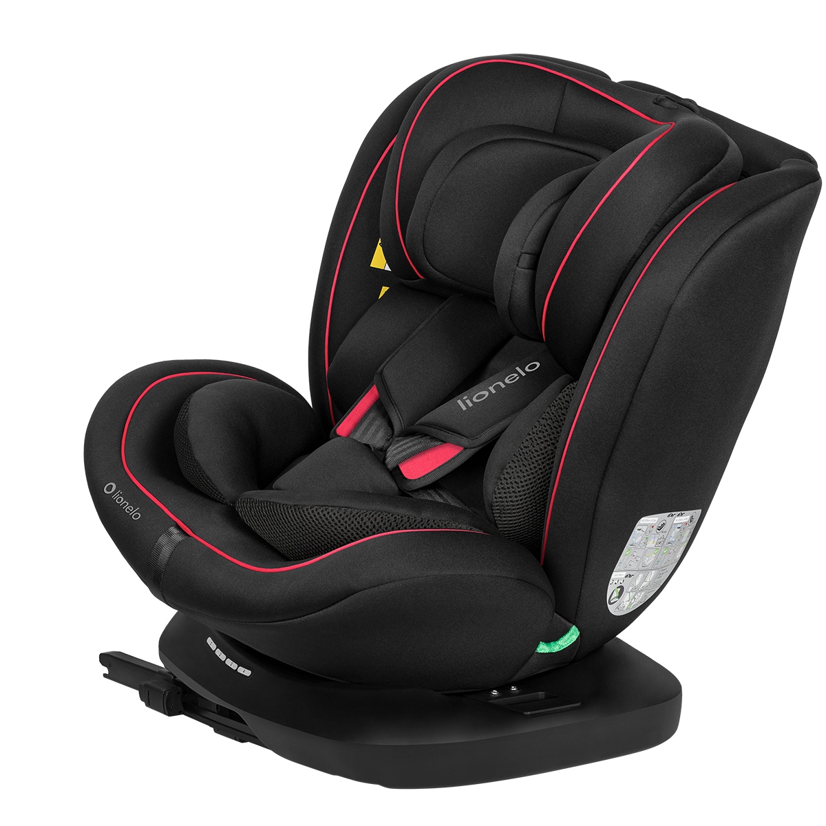 i-Size convertible car seat product view 2 Lionelo Bastiaan i-Size Black Red
