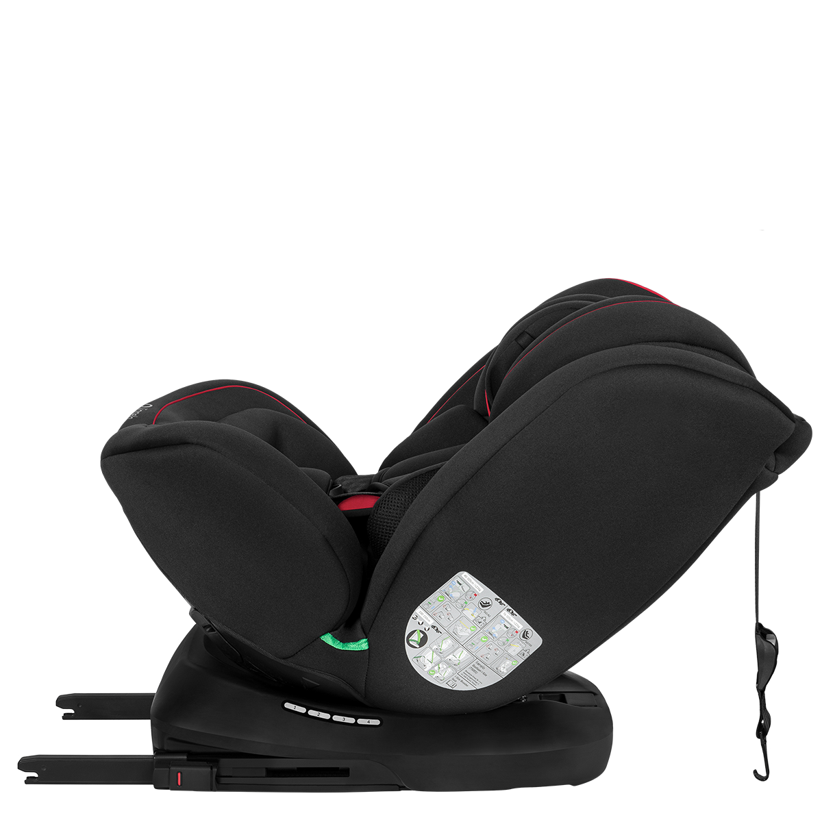 i-Size convertible car seat product view 5 Lionelo Bastiaan i-Size Black Red