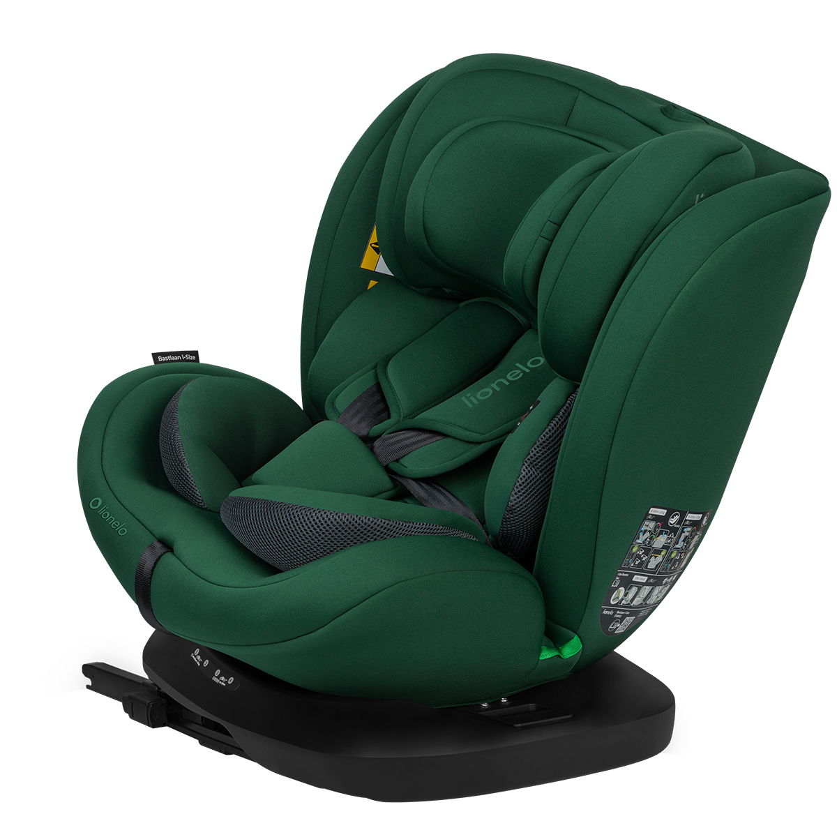 i-Size convertible car seat product view 2 Lionelo Bastiaan i-Size Green Forest