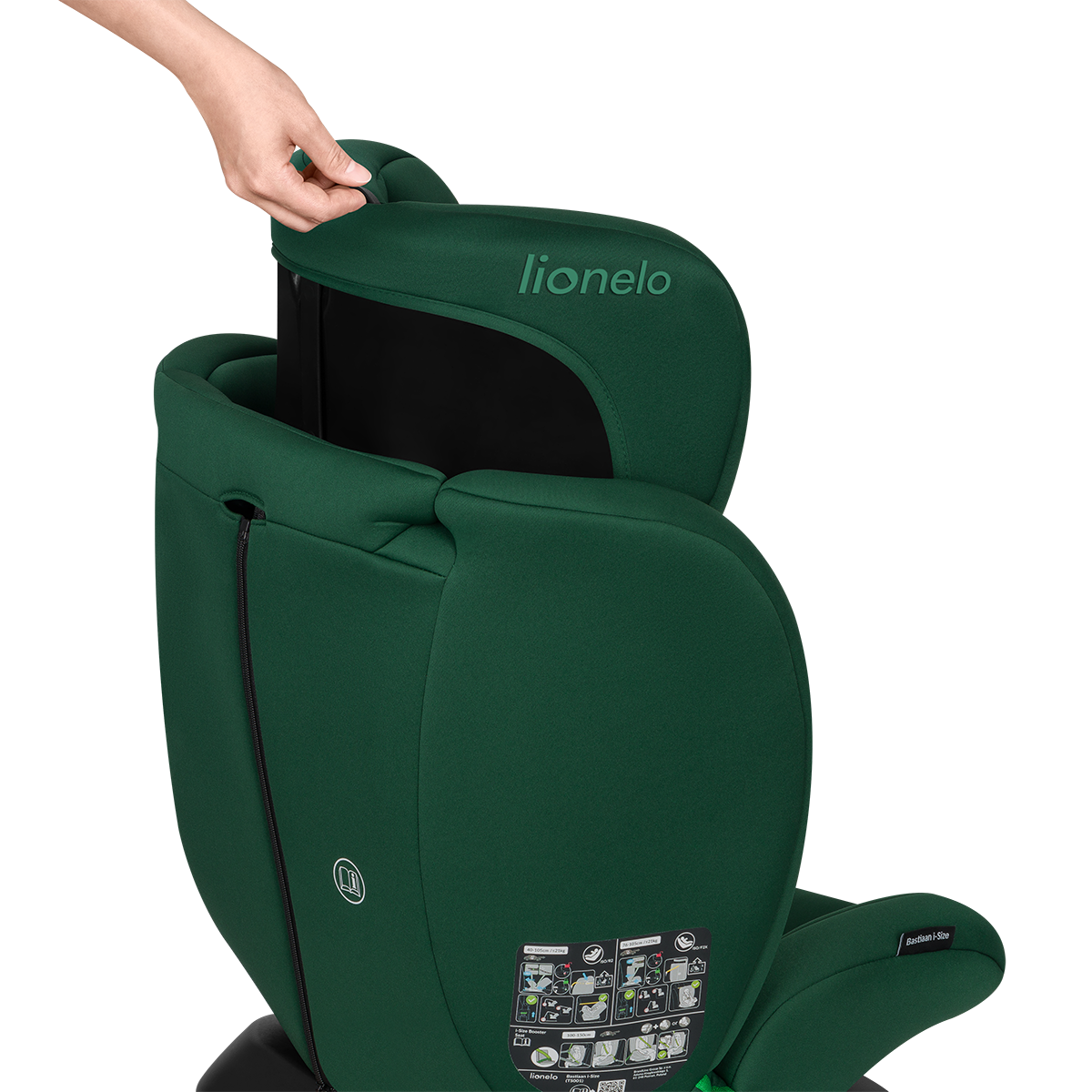 i-Size convertible car seat product view 7 Lionelo Bastiaan i-Size Green Forest