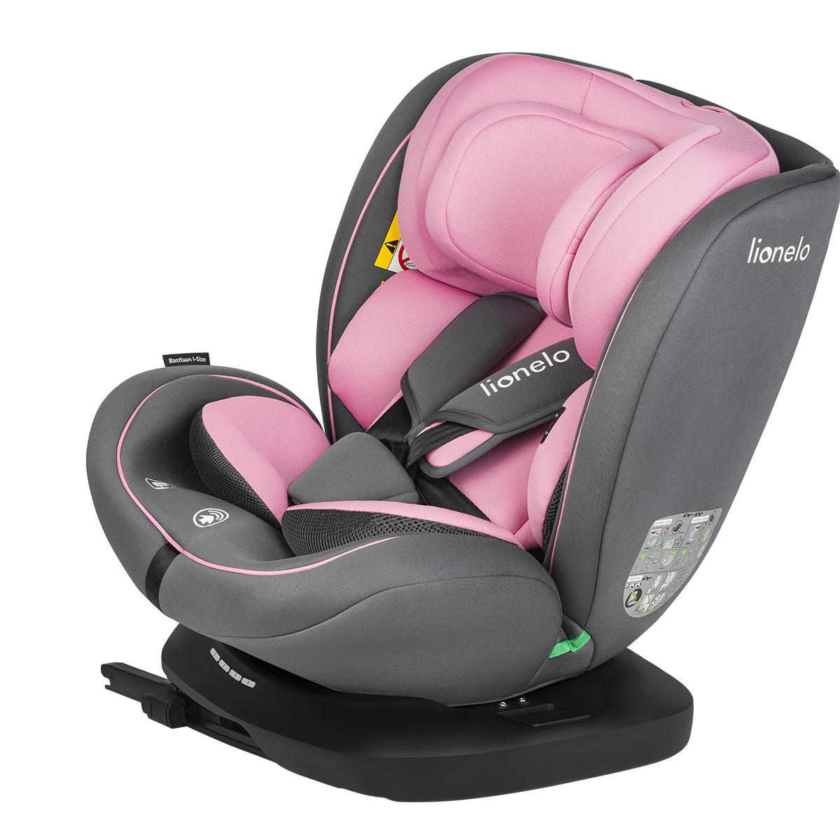 i-Size convertible car seat product view 2 Lionelo Bastiaan i-Size Pink Baby