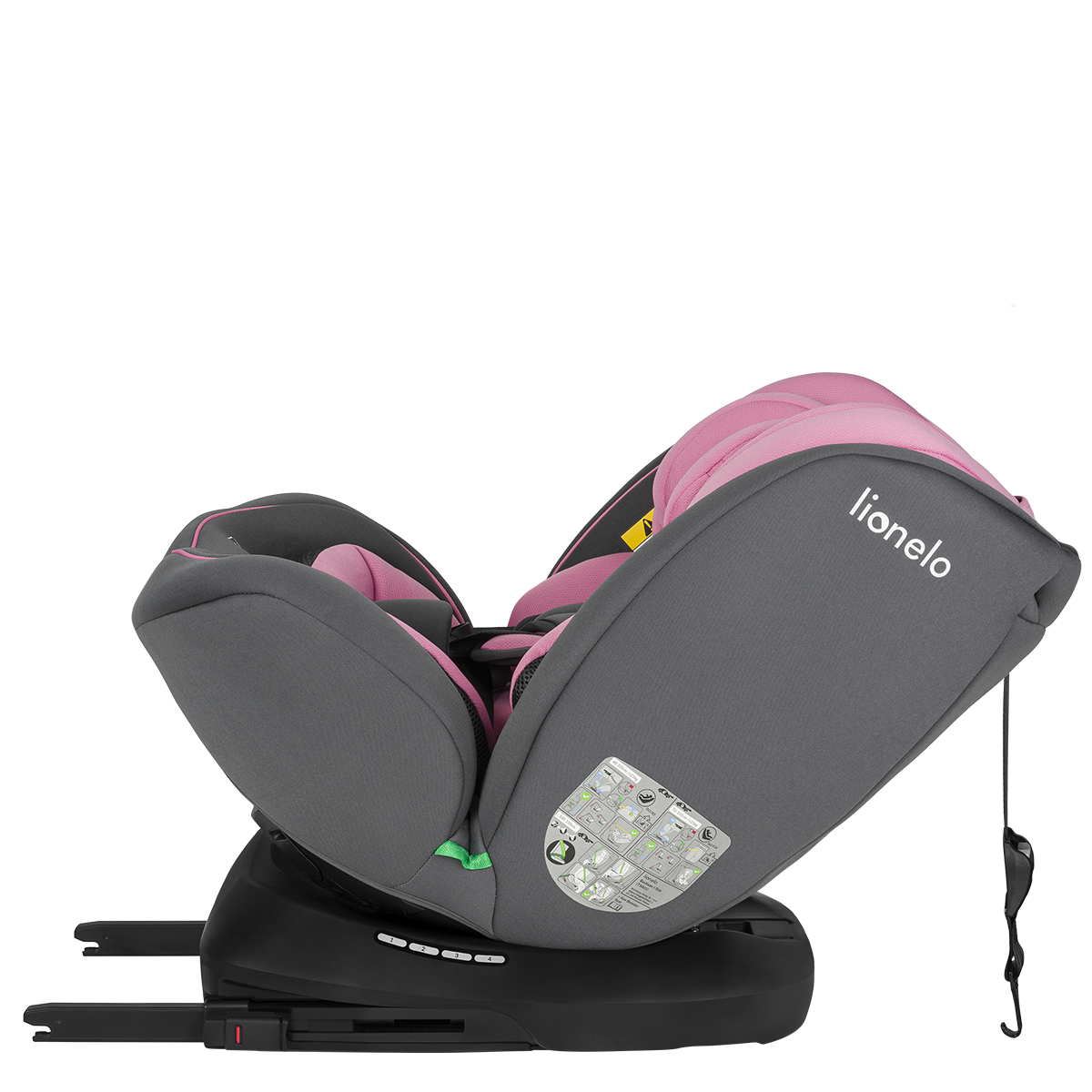 i-Size convertible car seat product view 5 Lionelo Bastiaan i-Size Pink Baby