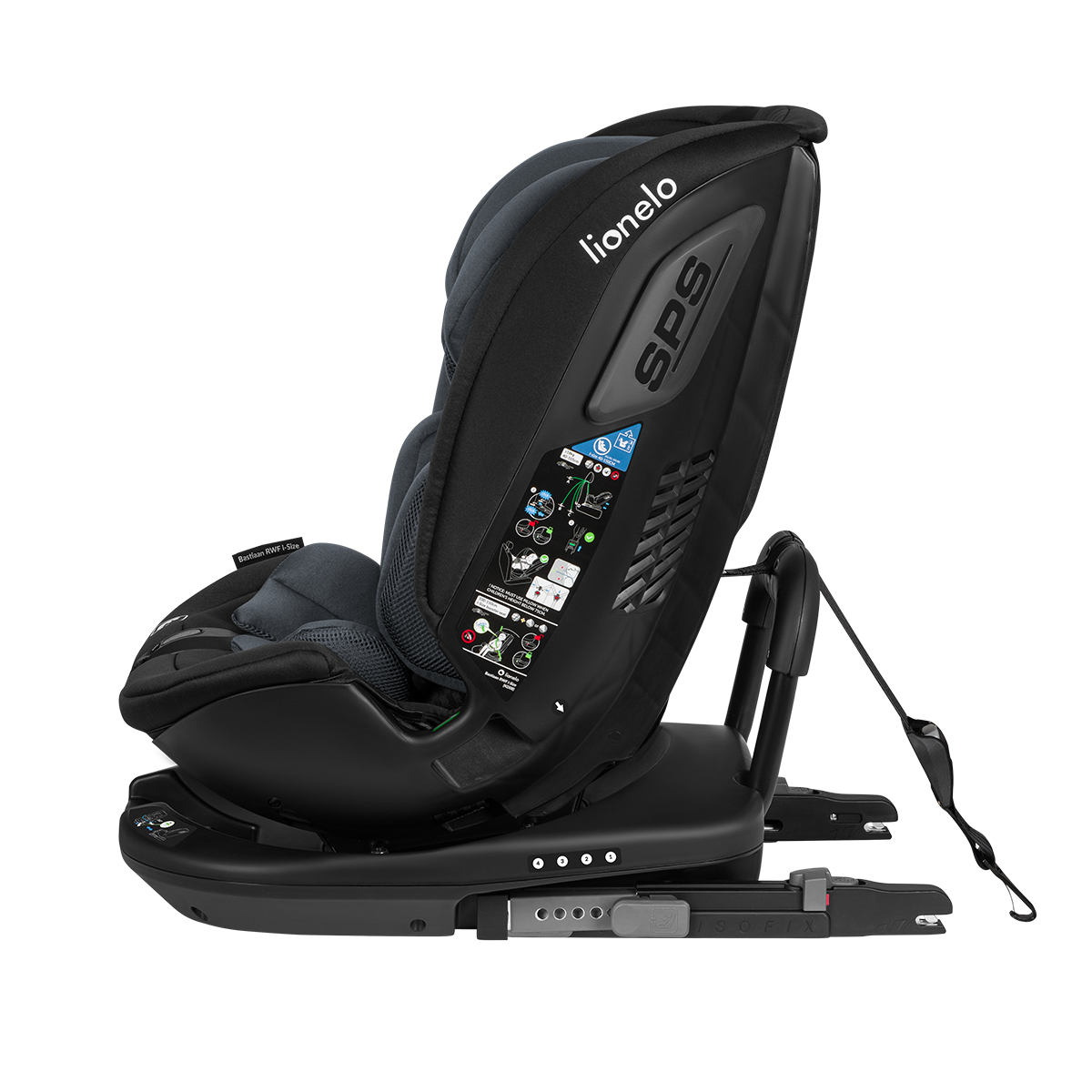 i-Size convertible car seat product view 7 Lionelo Bastiaan RWF i-Size Grey Stone