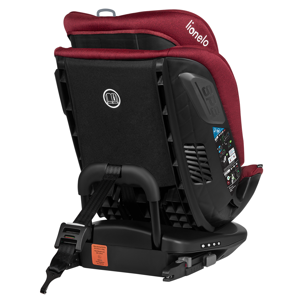 i-Size convertible car seat product view 5 Lionelo Bastiaan RWF i-Size Red Burgundy