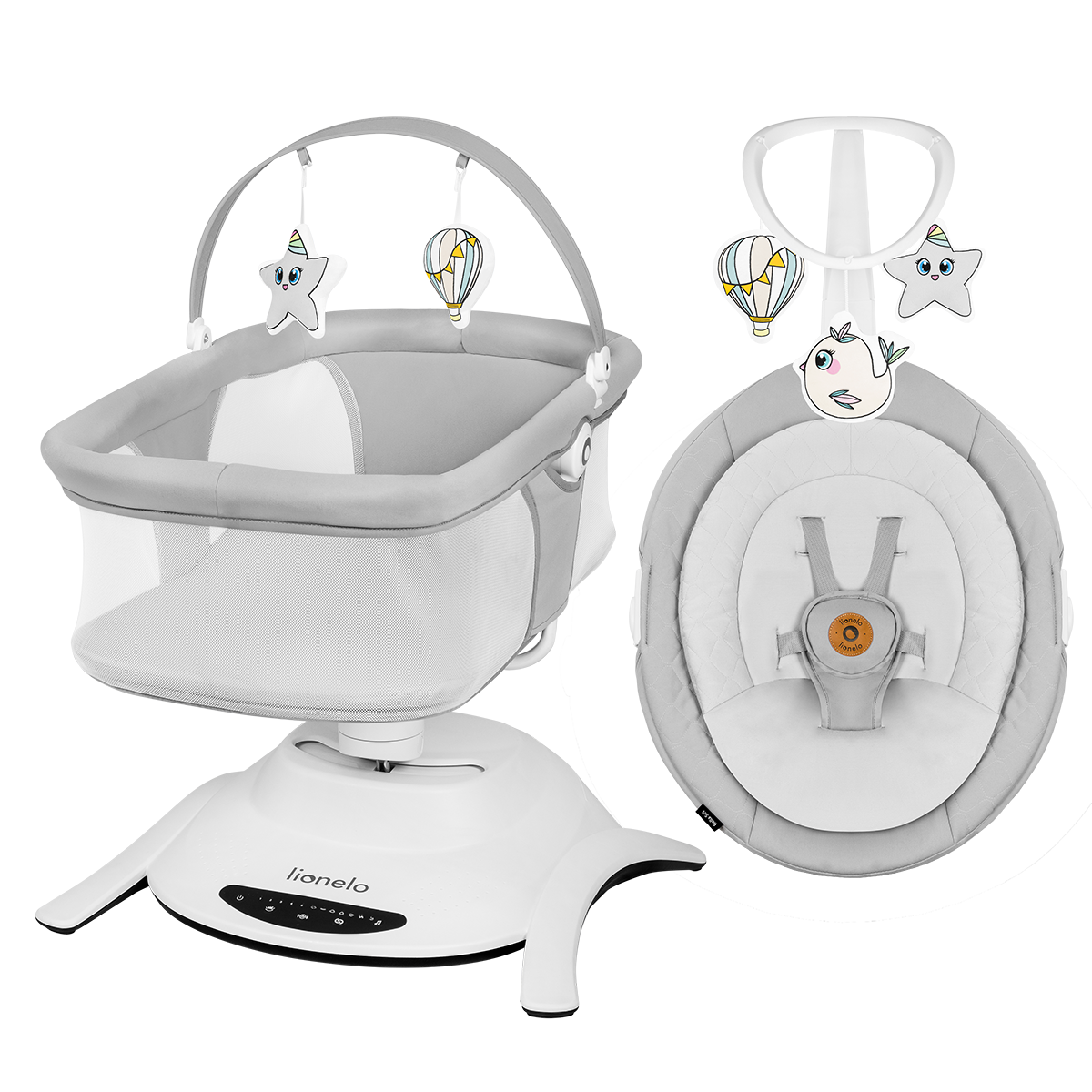baby bouncer or rocker Lionelo Bella Set Grey Concrete