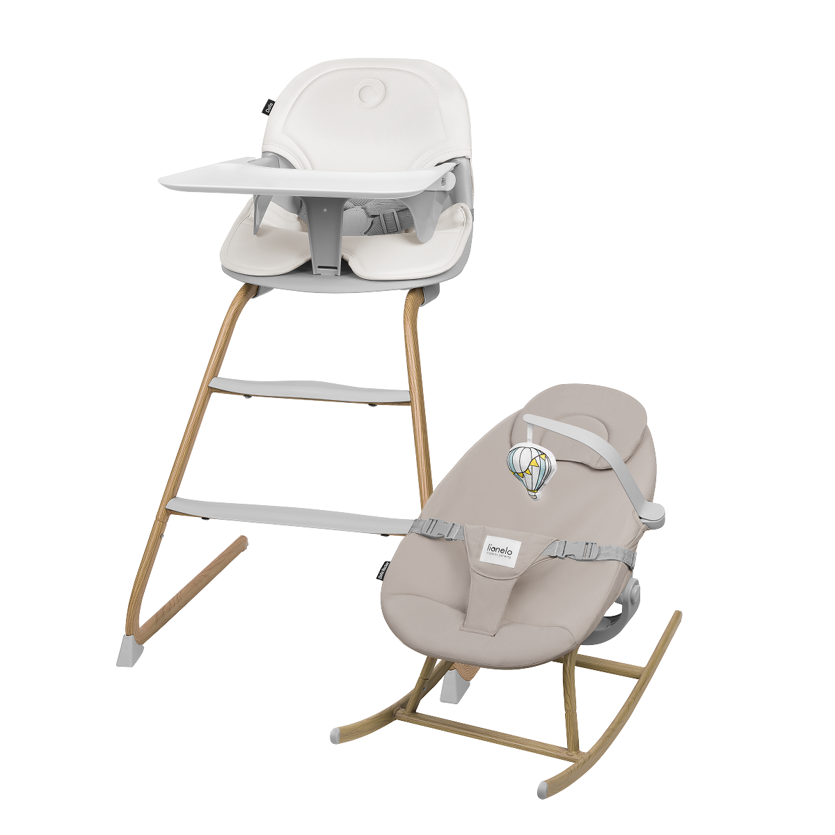 high chair Lionelo Dalia Set Grey Stone Natural