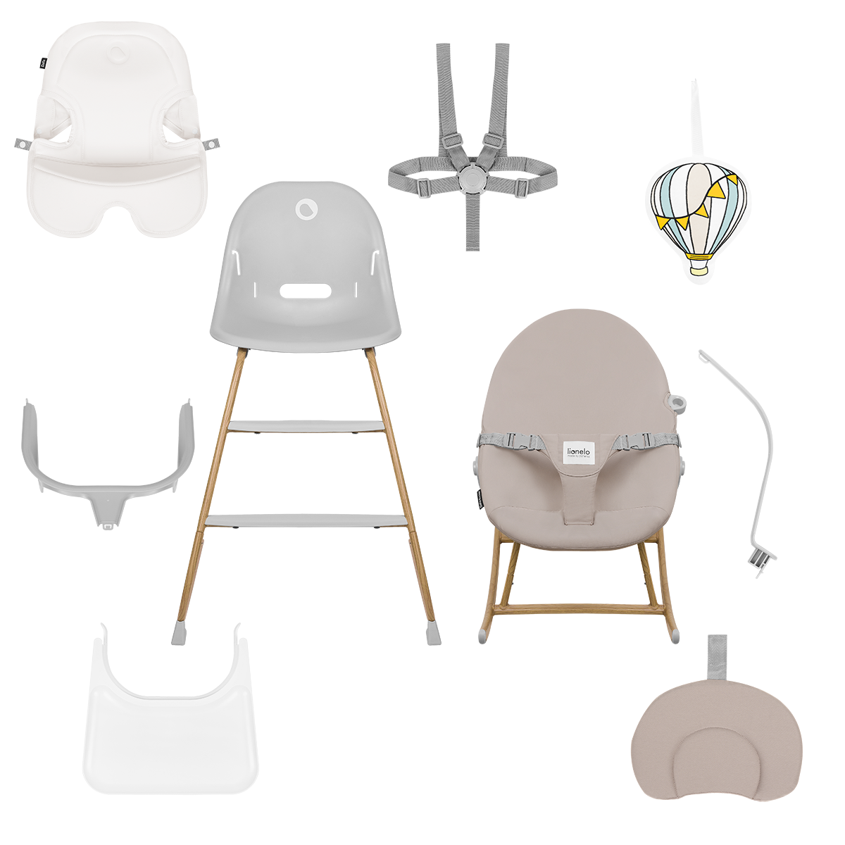 high chair product view 9 Lionelo Dalia Set Grey Stone Natural