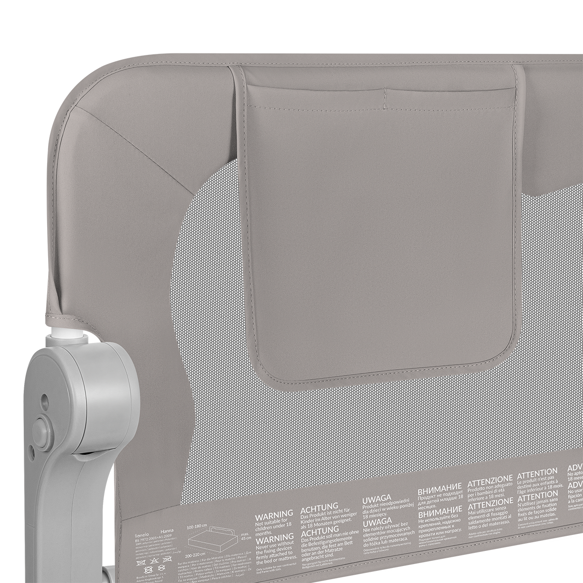 bed safety rail product view 7 Lionelo Eva Grey Melange