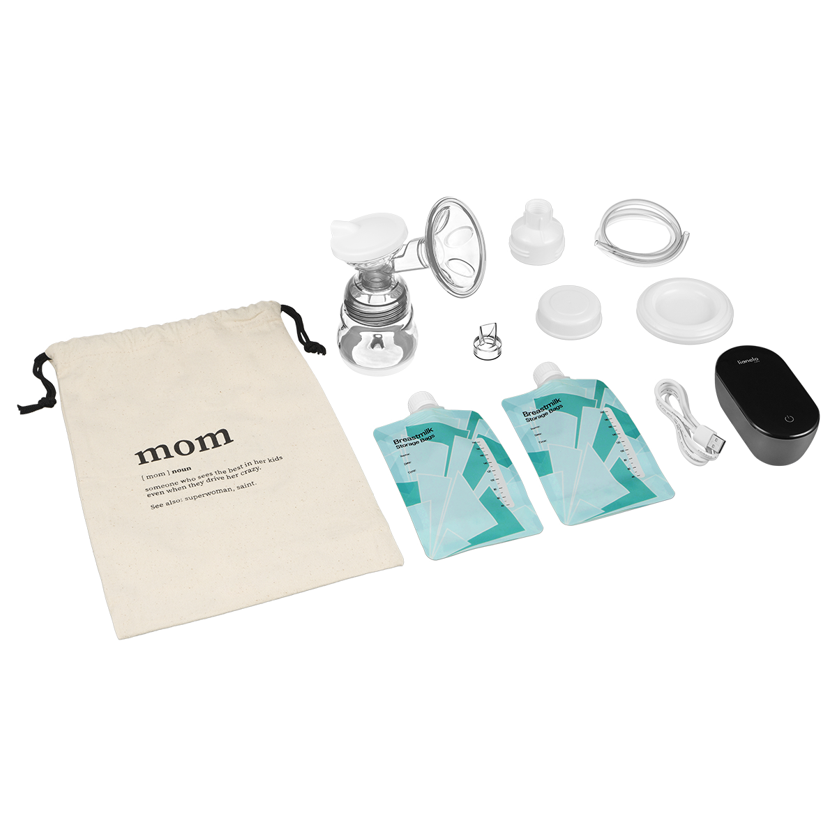breast pump product view 8 Lionelo Fidi Go Grey Stone