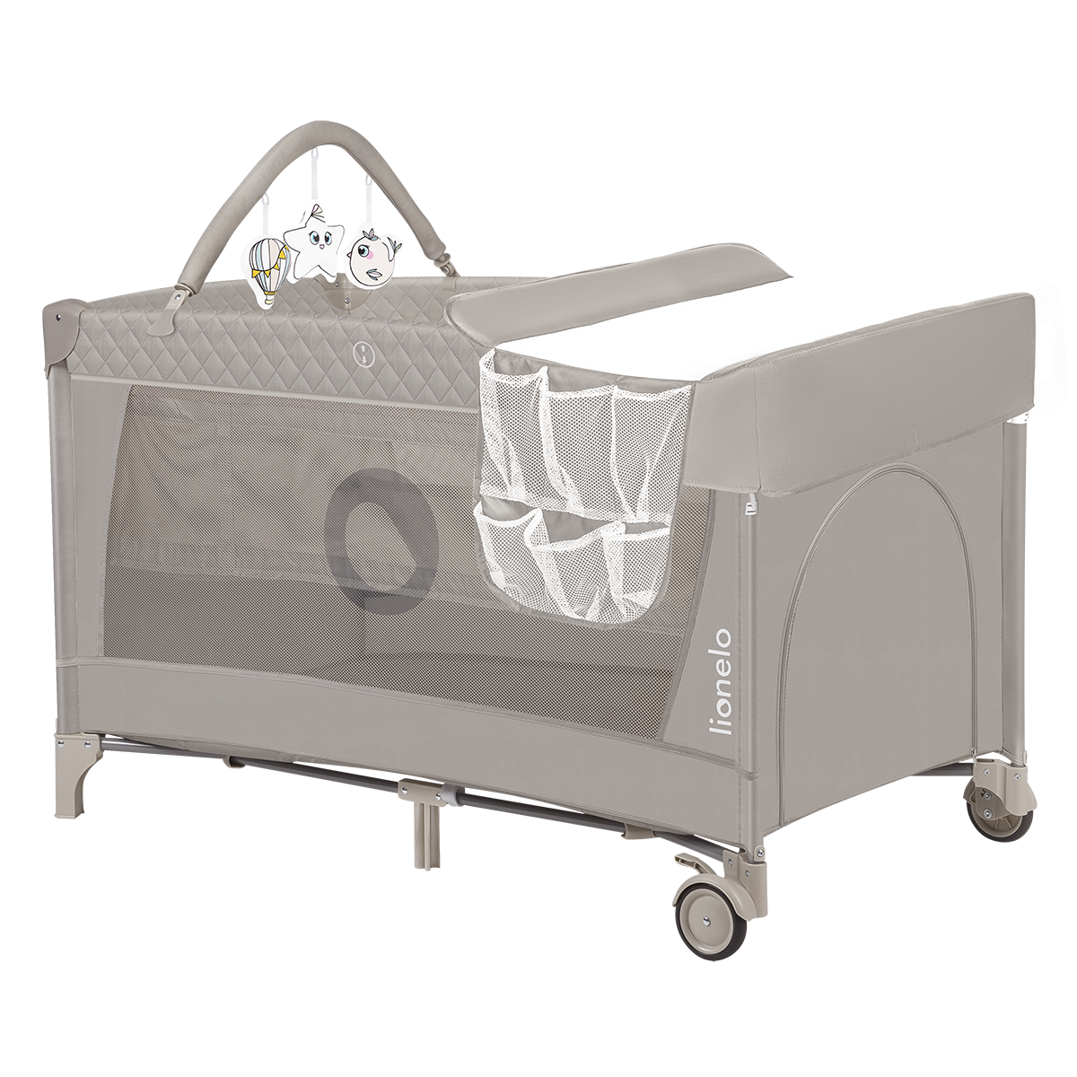travel cot product view 2 Lionelo Flower Cappuccino