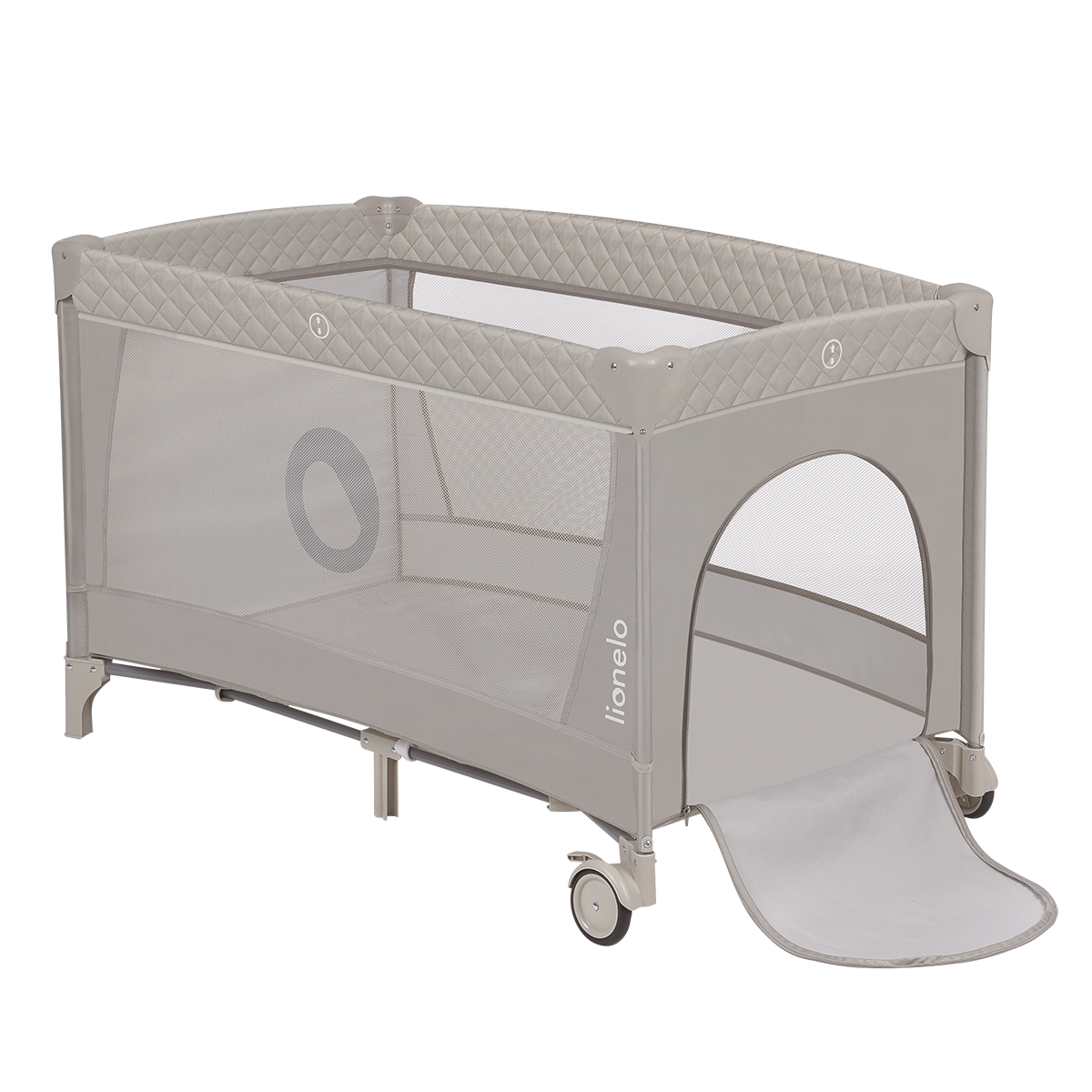 travel cot product view 3 Lionelo Flower Cappuccino