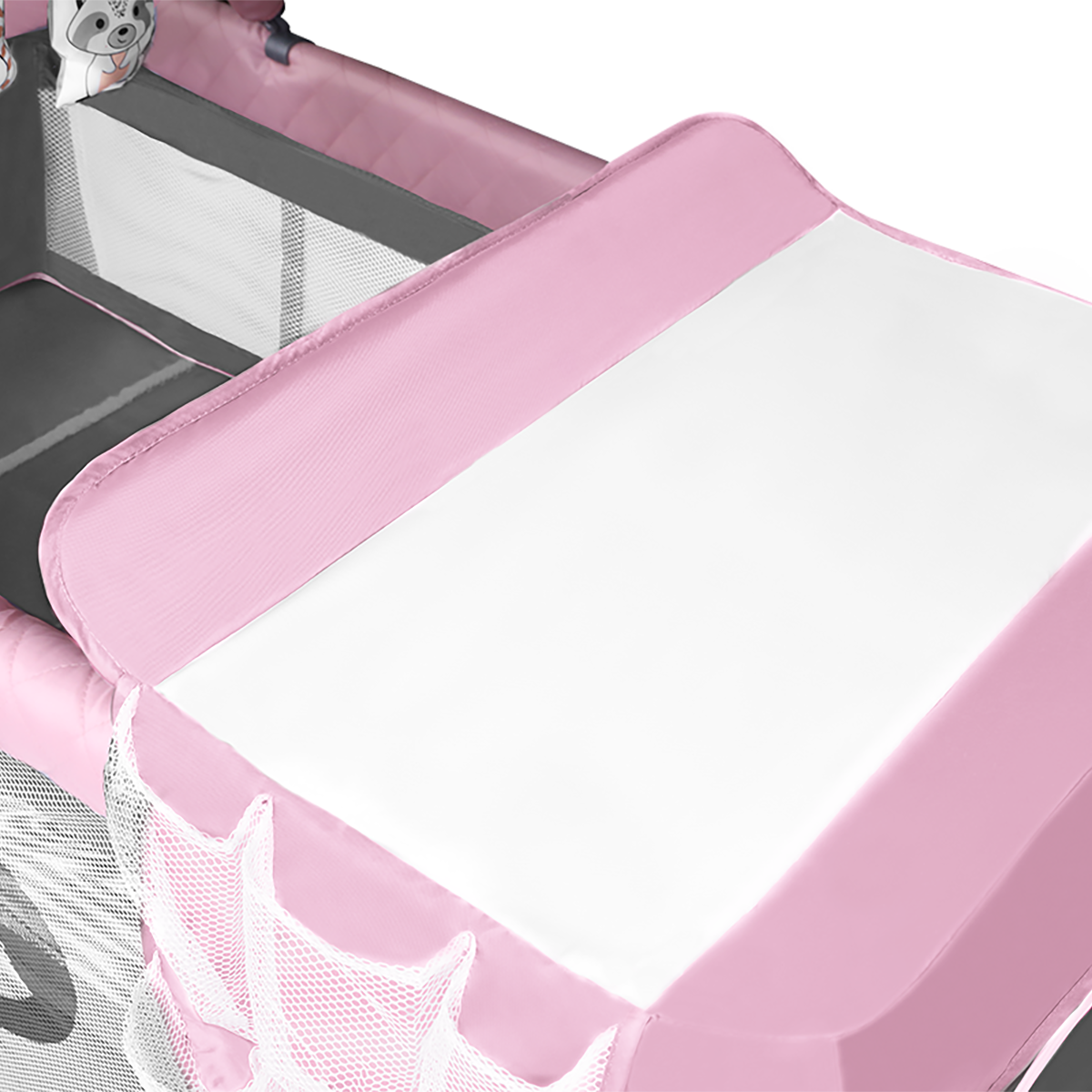 travel cot product view 5 Lionelo Flower Flamingo