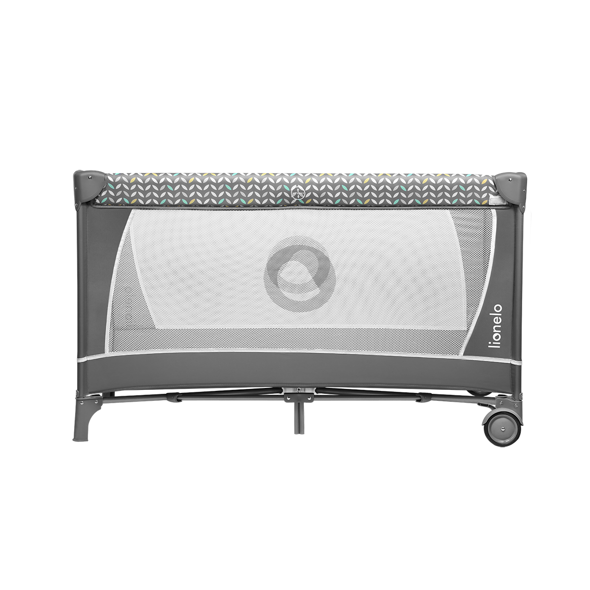 travel cot product view 4 Lionelo Flower Grey Scandi