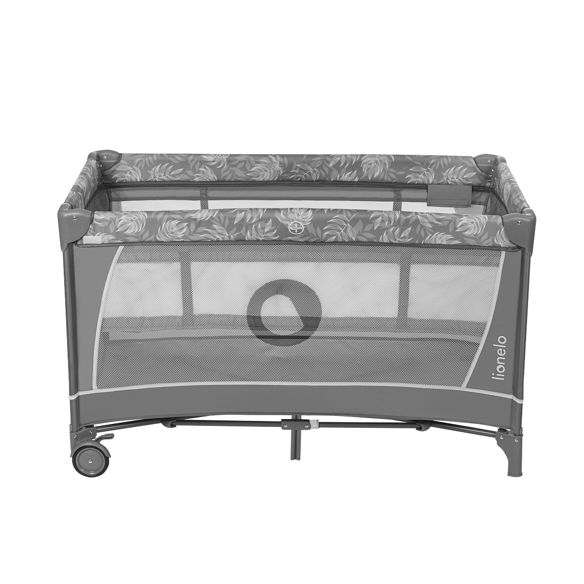 travel cot Lionelo Flower Grey Stone